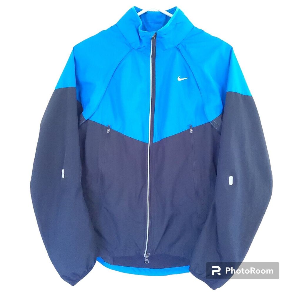 Nike Storm Fit Windbreaker Rain Jacket + Vest Black Royal Blue 3M Women’s Size S